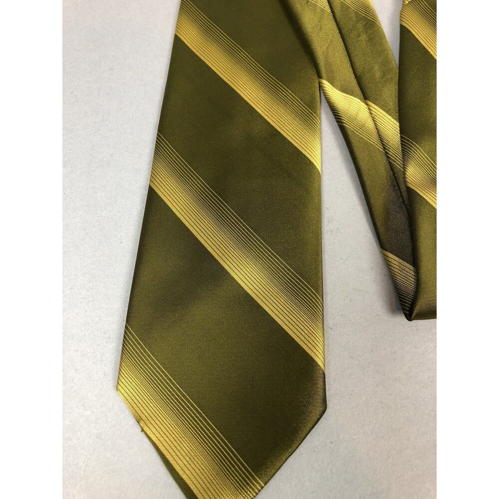 54” Mens Necktie Vintage Wembley Olive Green  Striped